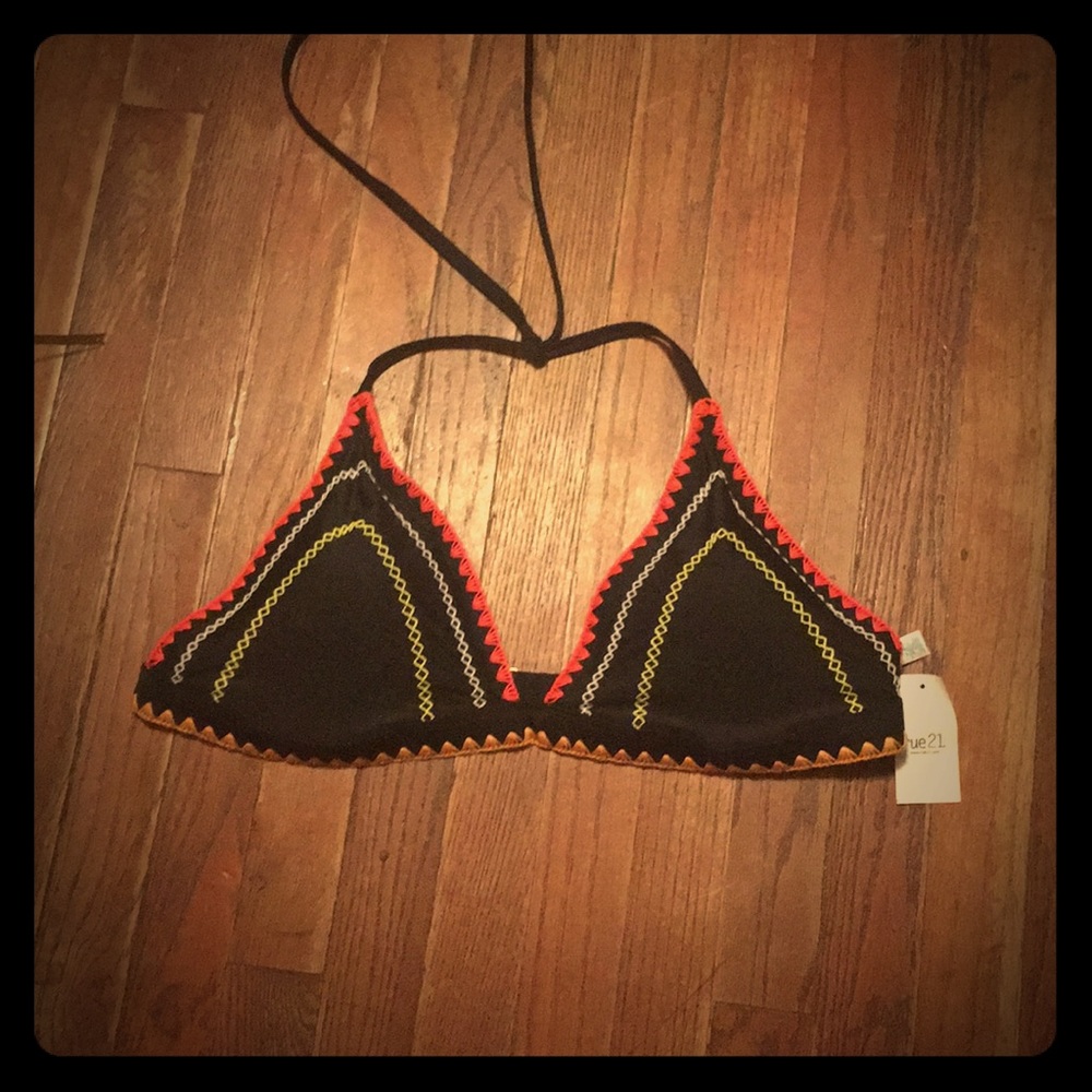 Plus Size Rue+ Embroidered Bikini Top